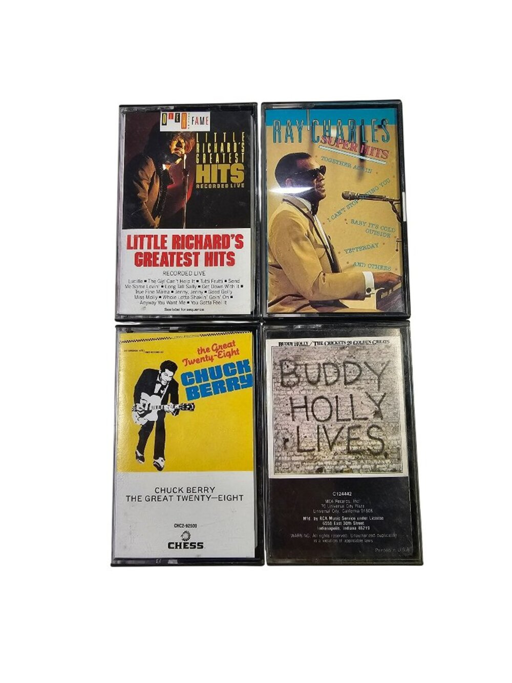 Rock n Roll Cassette Tape Lot of 4 Buddy Holly, C Berry, R Charles, L Richard